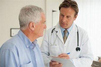 Patient with prostatitis at a consultation with a urologist